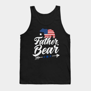 Father Bear Patriotic Flag Matching 4th Of July Tank Top